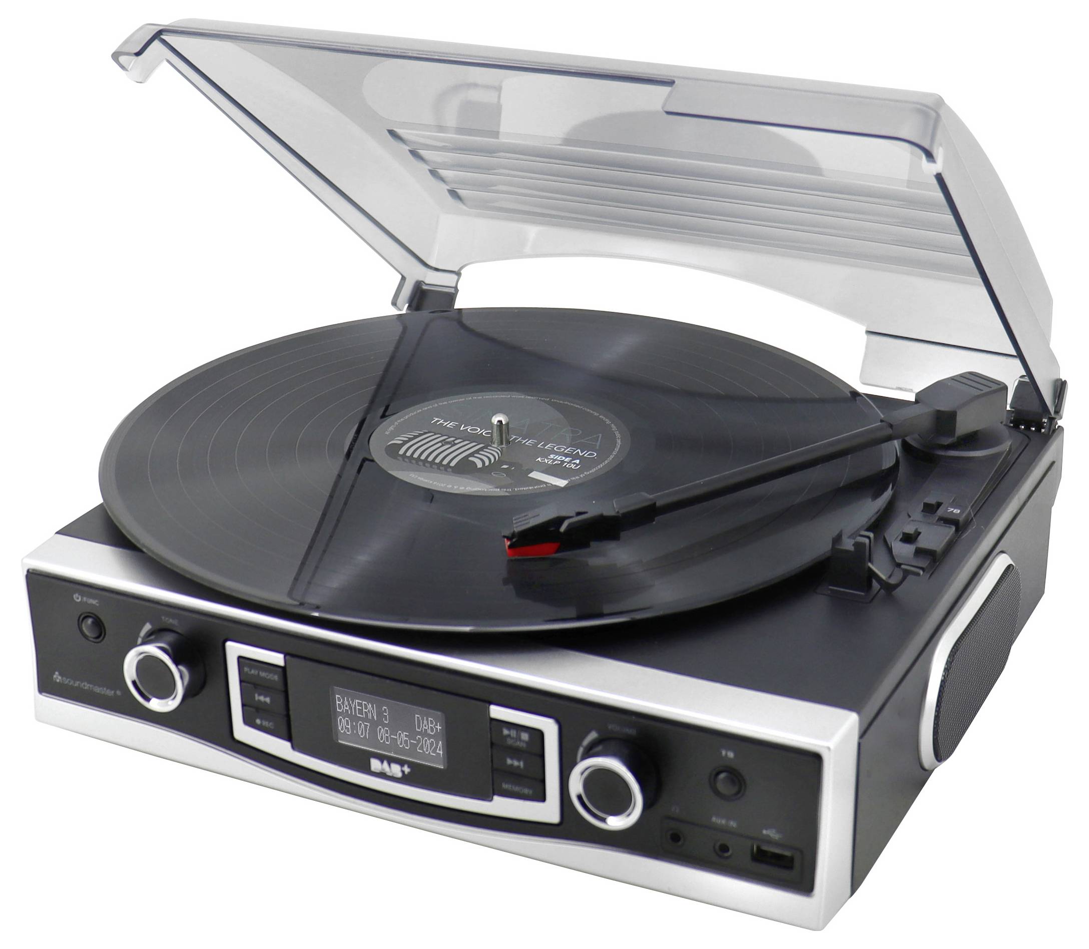 Soundmaster PL590SW Stereoanlage Plattenspieler, DAB+, UKW, AUX, USB, Aufnahmefunktion Schwarz