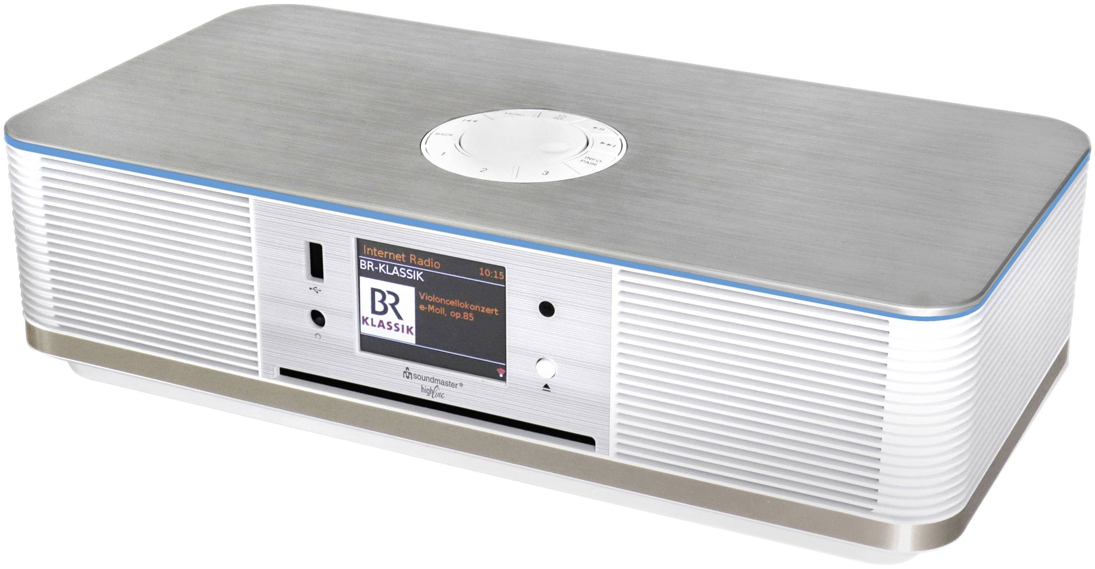 Soundmaster ICD2023WE Internet CD-Radio Internet, DAB+, UKW DAB+, UKW, Internetradio, WLAN, Bluetooth®, CD, MP3, AUX Spotify Weiß