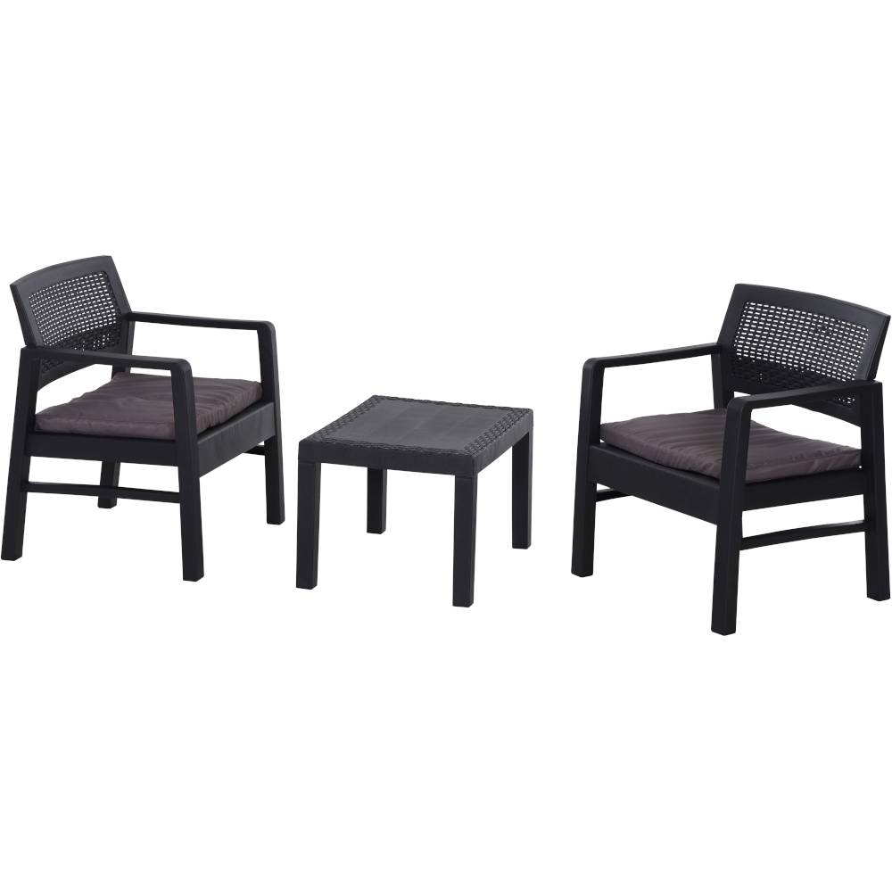 Progarden Kraka 6430 Gartenmöbel-Set Kunststoff, Polyester Anthrazit