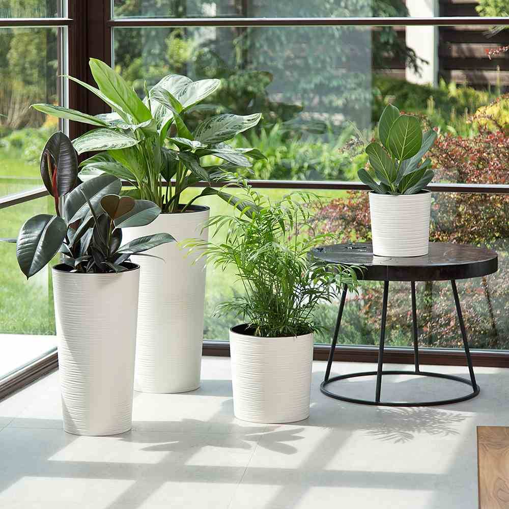 Siena Garden LOCON GROOVE 722_05Pflanzgefäß Polypropylen Weiß