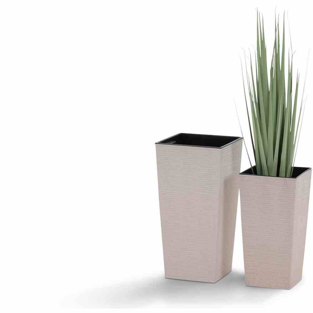 Siena Garden NIZZA GROOVE 833_05Pflanzgefäß Polypropylen Creme