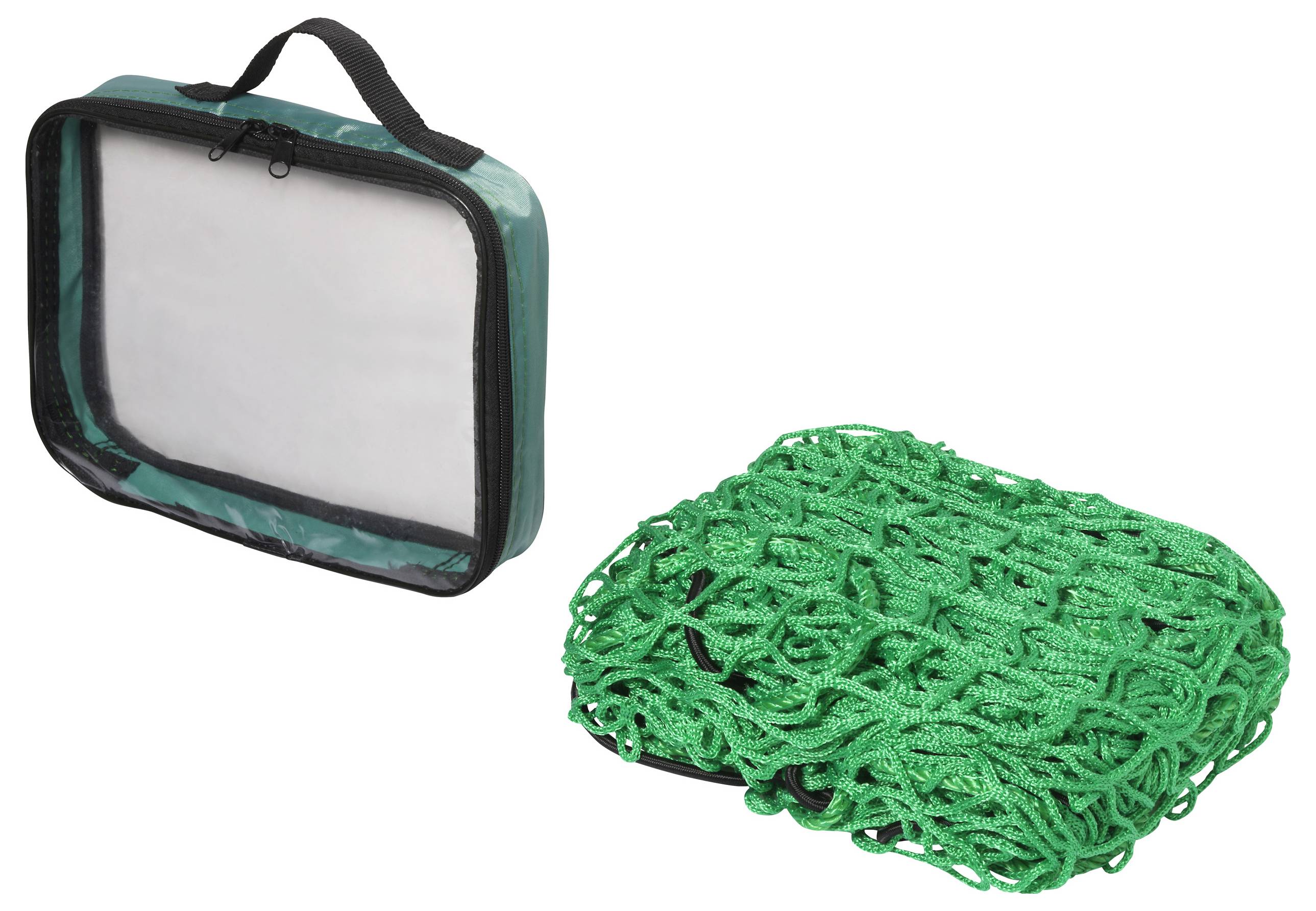 Grünes Netz in Tragetasche.