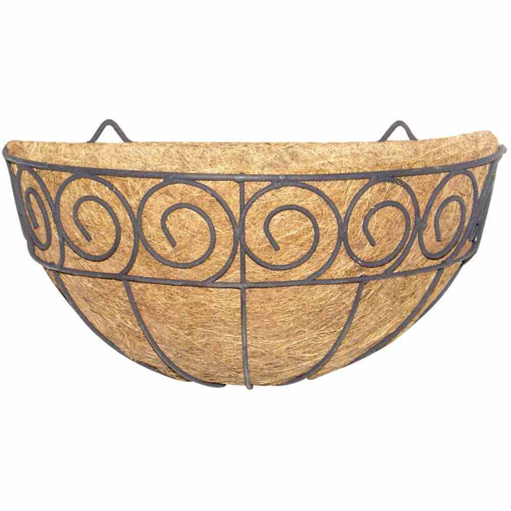 Siena Garden Scroll J58092 Wandampel Stahl, Kokos Schwarz, Natur