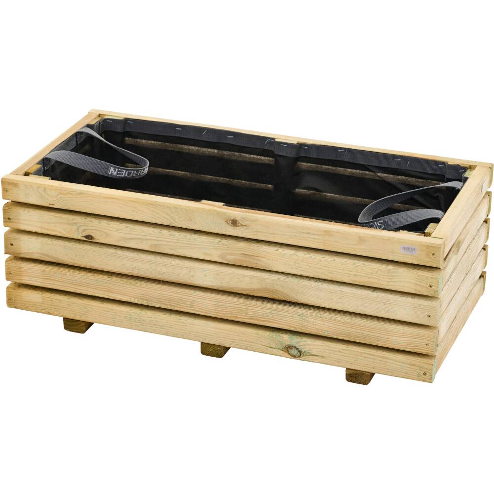 Siena Garden Ella N06590Pflanzkasten Kiefernholz, Vlies Schwarz