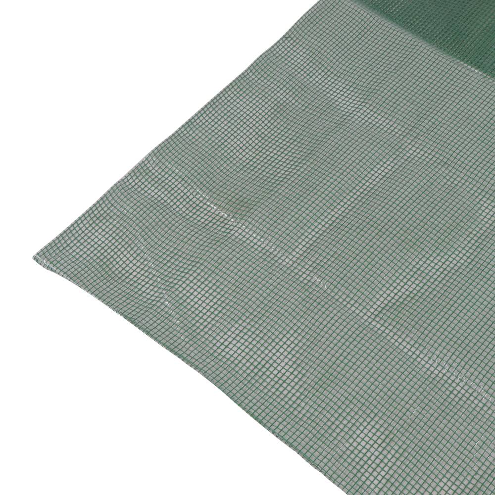 Grünes Netzgewebe, leicht durchsichtig, zeigt eine regelmäßige Gitterstruktur.