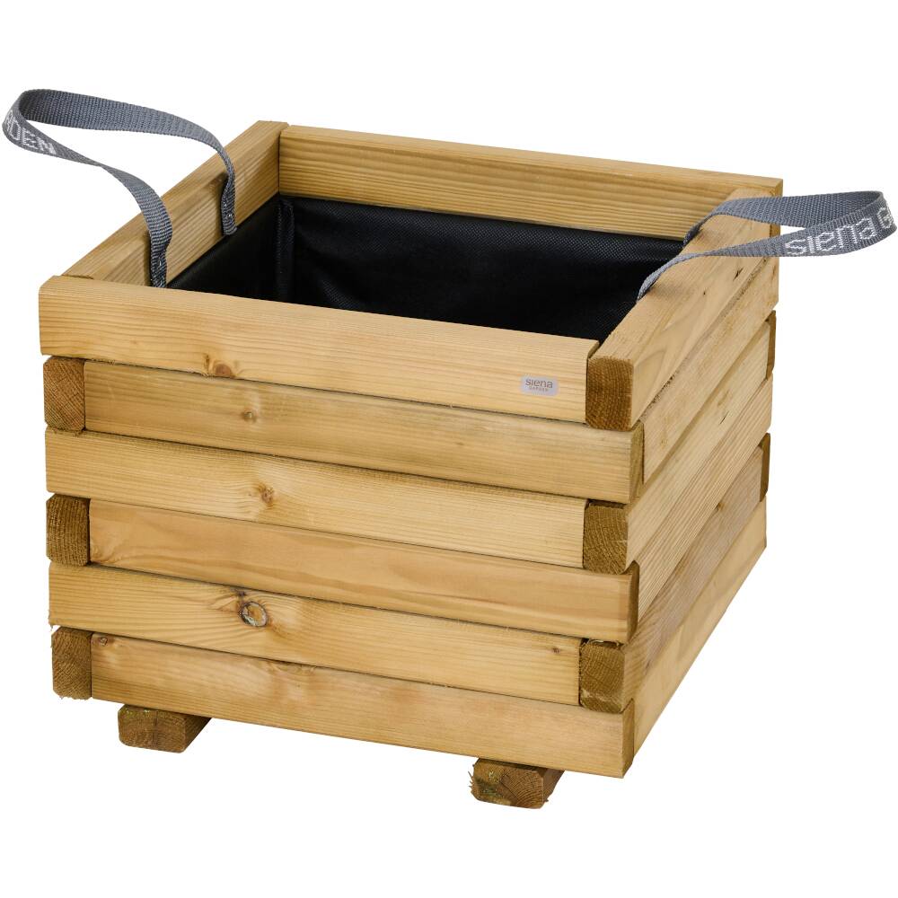 Siena Garden TAUNUS TANUSSLIM 40Pflanzkasten Kiefernholz, Vlies Natur, Schwarz