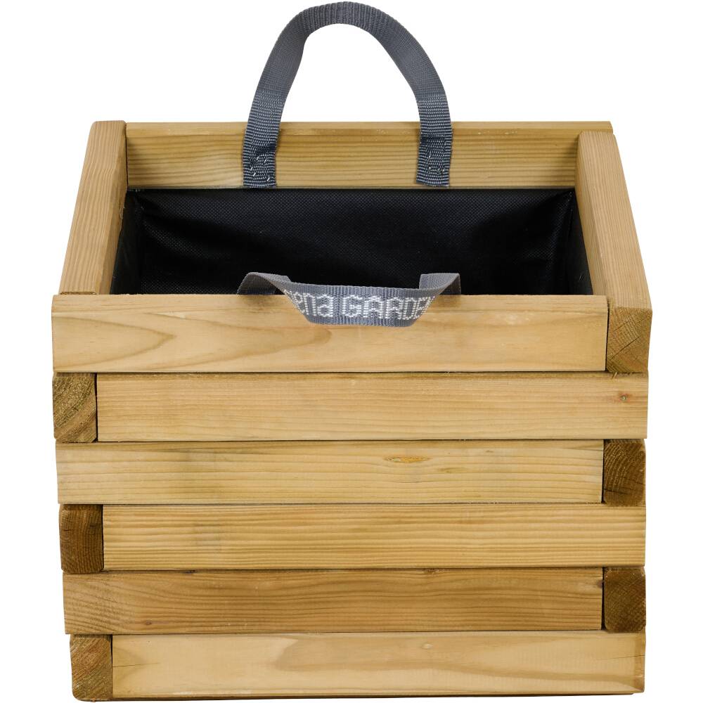 Siena Garden TAUNUS TANUSSLIM 40Pflanzkasten Kiefernholz, Vlies Natur, Schwarz