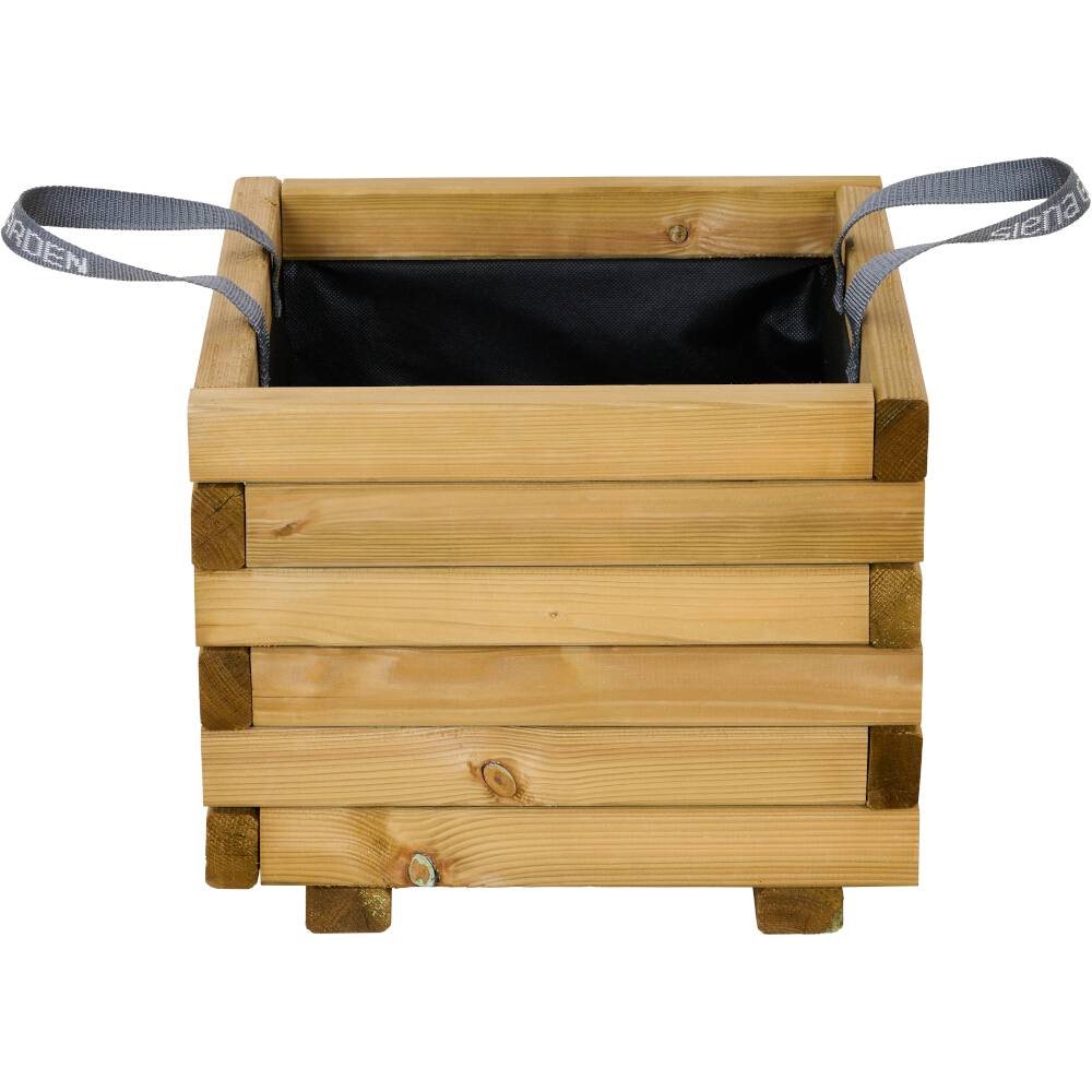 Siena Garden TAUNUS TANUSSLIM 40Pflanzkasten Kiefernholz, Vlies Natur, Schwarz