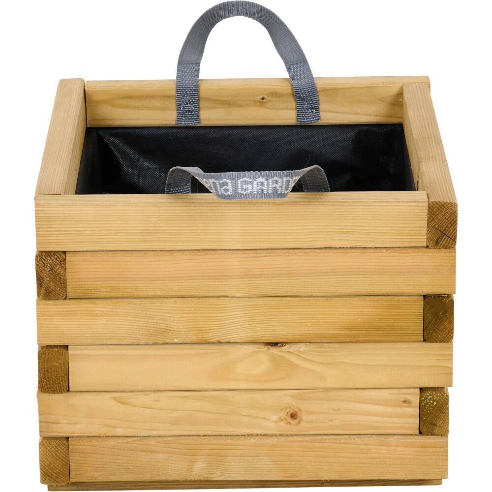 Siena Garden TAUNUS TANUSSLIM 40Pflanzkasten Kiefernholz, Vlies Natur, Schwarz