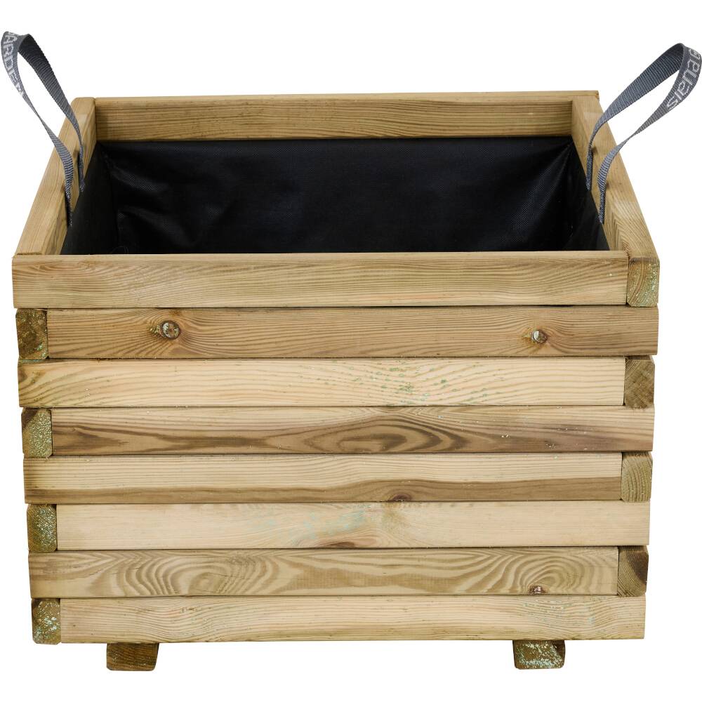 Siena Garden TAUNUS TANUSSLIM 60Pflanzkasten Kiefernholz, Vlies Natur, Schwarz