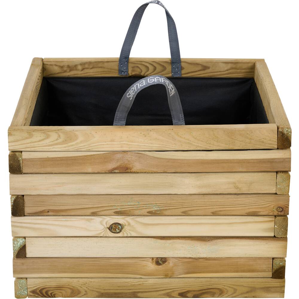 Siena Garden TAUNUS TANUSSLIM 60Pflanzkasten Kiefernholz, Vlies Natur, Schwarz