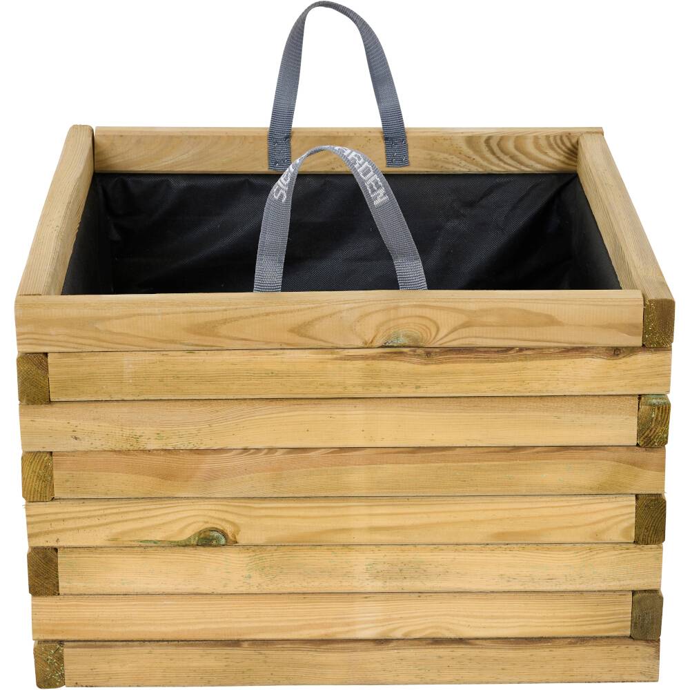 Siena Garden TAUNUS TANUSSLIM 60Pflanzkasten Kiefernholz, Vlies Natur, Schwarz