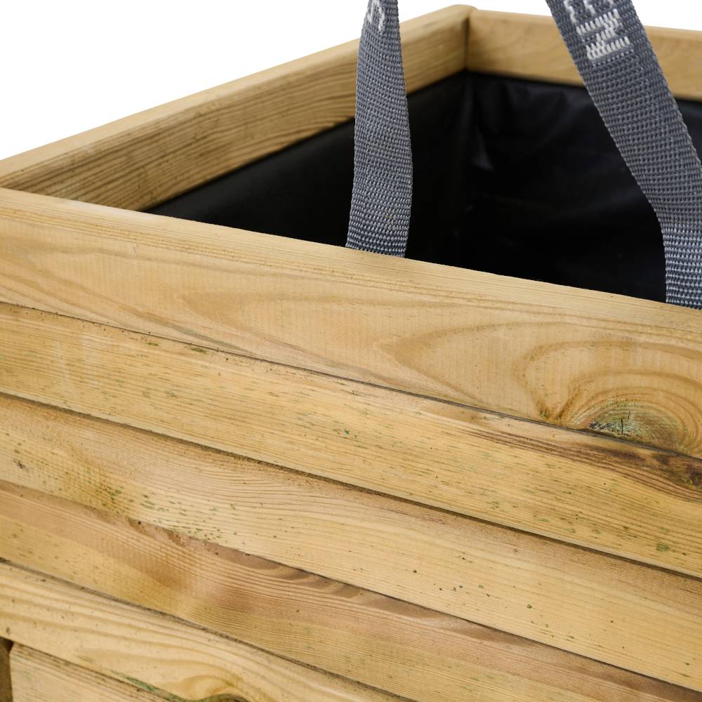 Siena Garden TAUNUS TANUSSLIM 60Pflanzkasten Kiefernholz, Vlies Natur, Schwarz