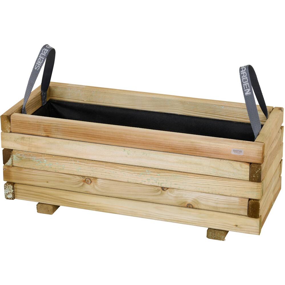 Siena Garden TAUNUS TANUSSLIM 70Pflanzkasten Kiefernholz, Vlies Natur, Schwarz
