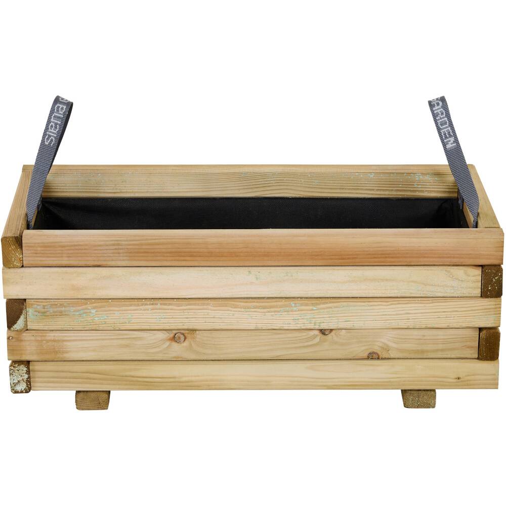 Siena Garden TAUNUS TANUSSLIM 70Pflanzkasten Kiefernholz, Vlies Natur, Schwarz