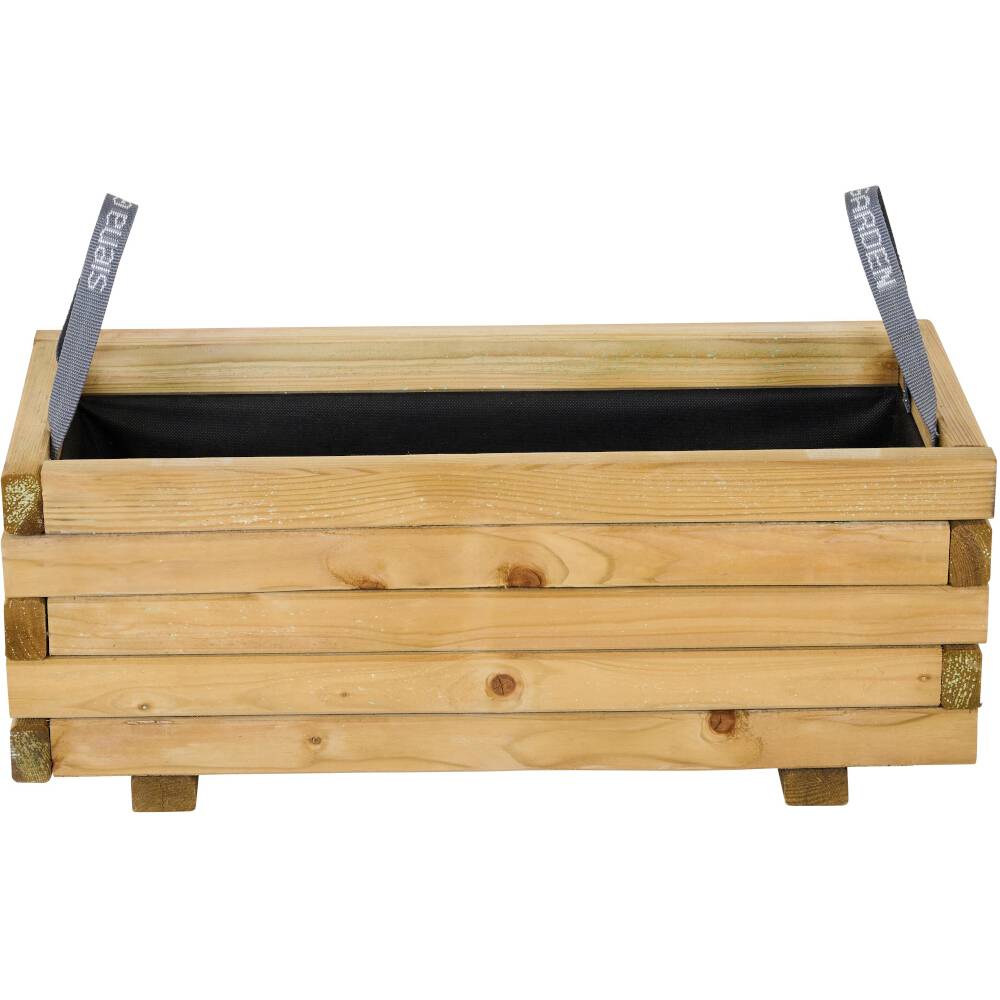 Siena Garden TAUNUS TANUSSLIM 70Pflanzkasten Kiefernholz, Vlies Natur, Schwarz