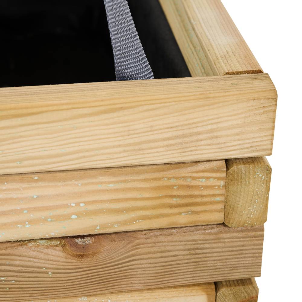 Siena Garden TAUNUS TANUSSLIM 70Pflanzkasten Kiefernholz, Vlies Natur, Schwarz