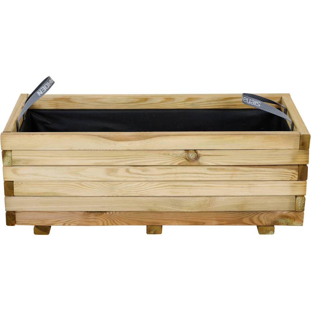 Siena Garden TANUSSLIM 90Pflanzkasten Kiefernholz, Vlies Natur, Schwarz