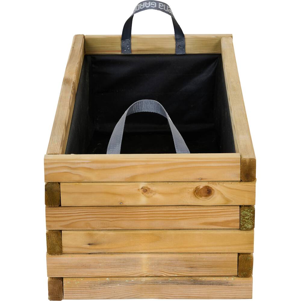 Siena Garden TANUSSLIM 90Pflanzkasten Kiefernholz, Vlies Natur, Schwarz