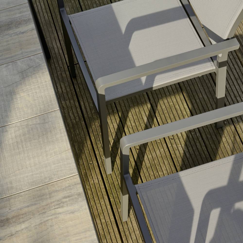 Siena Garden Leeds P78405 Gartenstuhl Aluminium Dunkelgrau, Hellgrau