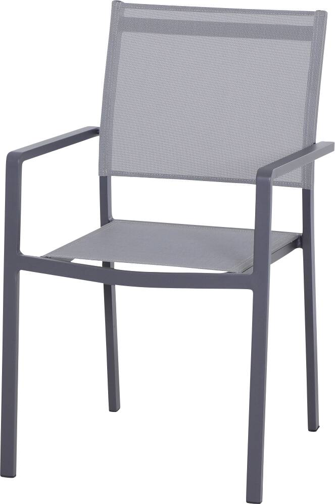Siena Garden Leeds P78405 Gartenstuhl Aluminium Dunkelgrau, Hellgrau