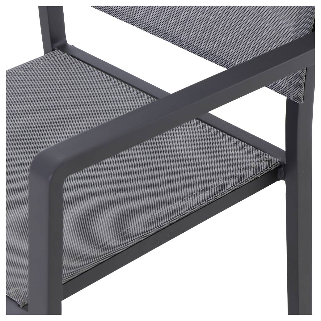 Siena Garden Leeds P78405 Gartenstuhl Aluminium Dunkelgrau, Hellgrau