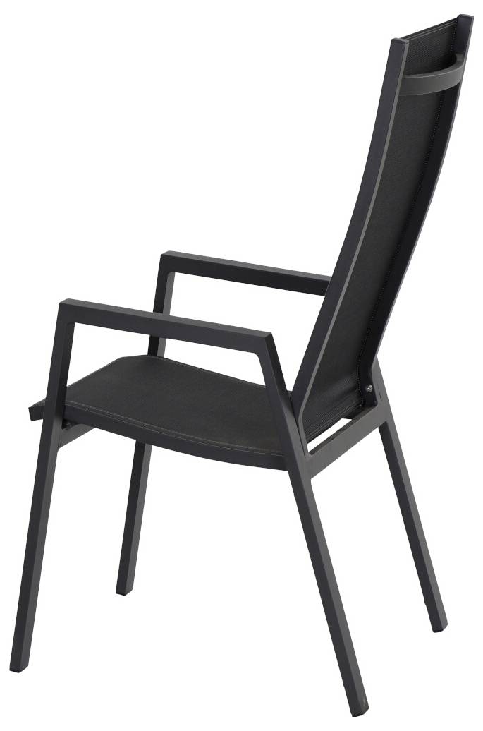 Siena Garden Savona High Back M90919 Gartenstuhl Aluminium Anthrazit (matt), Schwarz, Silber