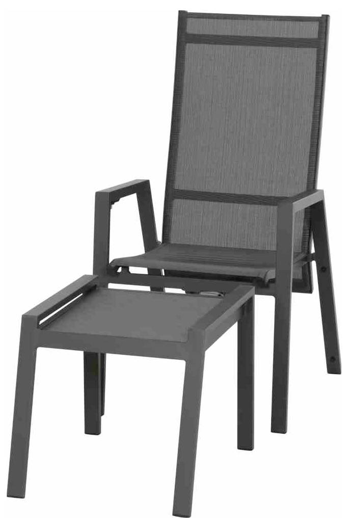 Siena Garden Savona L18212 Gartenstuhl Aluminium Anthrazit (matt), Schwarz, Silber