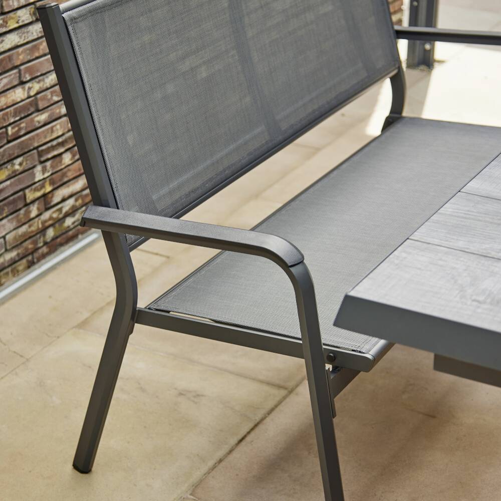 Siena Garden Tesoro M29539 Gartenbank Aluminium, Kunststoff Anthrazit (matt), Schwarz, Silber