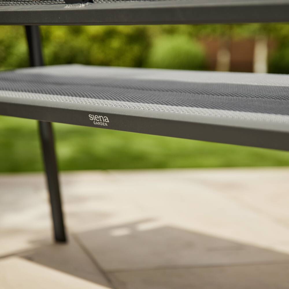 Siena Garden N40082 Gartenbank Aluminium, Teakholz Anthrazit (matt), Grau, Natur
