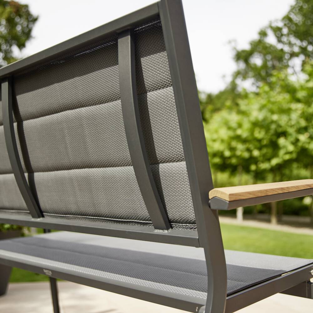 Siena Garden N40082 Gartenbank Aluminium, Teakholz Anthrazit (matt), Grau, Natur