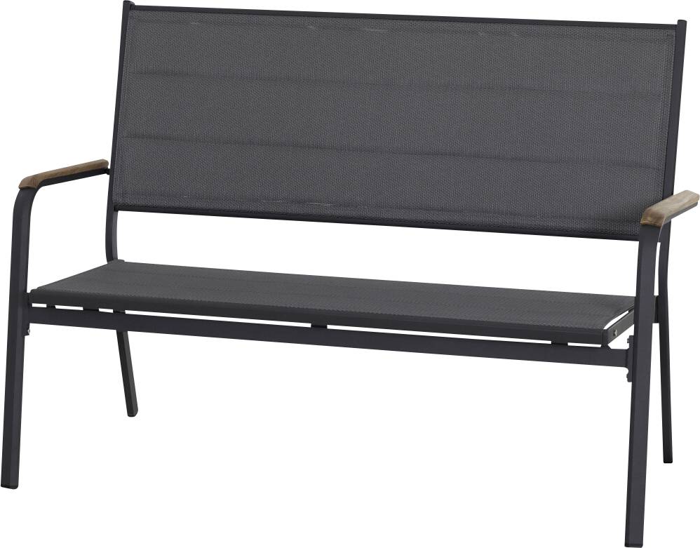 Siena Garden N40082 Gartenbank Aluminium, Teakholz Anthrazit (matt), Grau, Natur