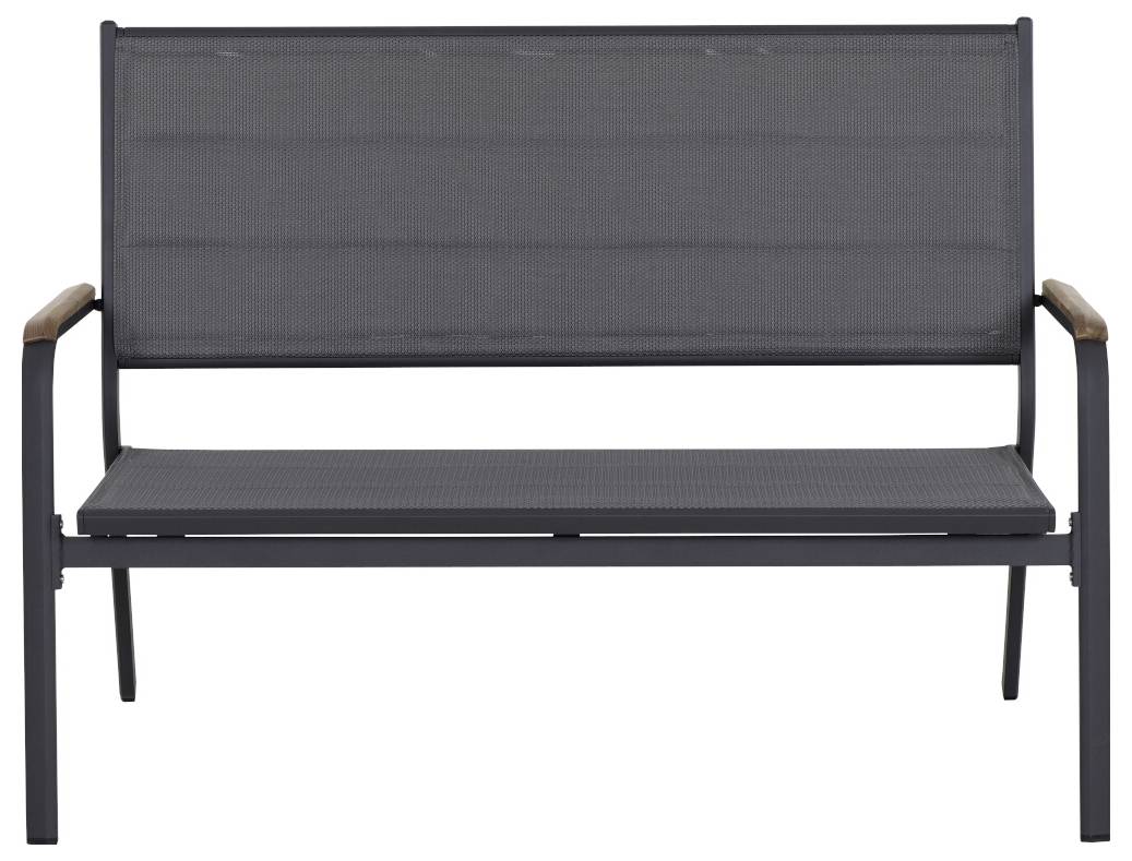 Siena Garden N40082 Gartenbank Aluminium, Teakholz Anthrazit (matt), Grau, Natur