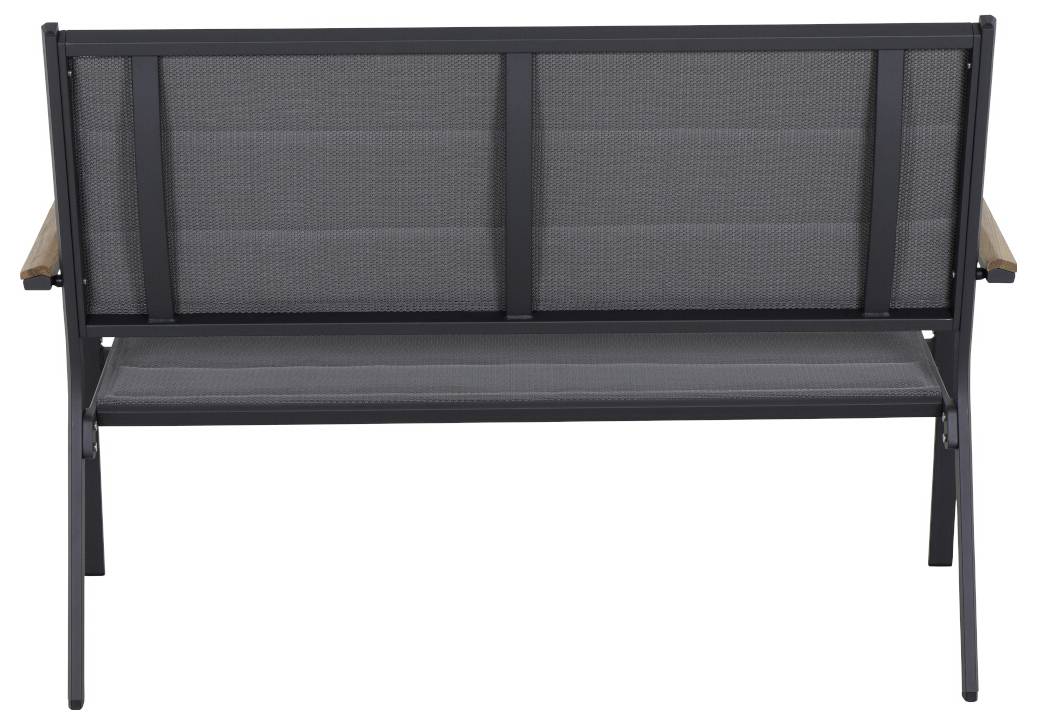 Siena Garden N40082 Gartenbank Aluminium, Teakholz Anthrazit (matt), Grau, Natur