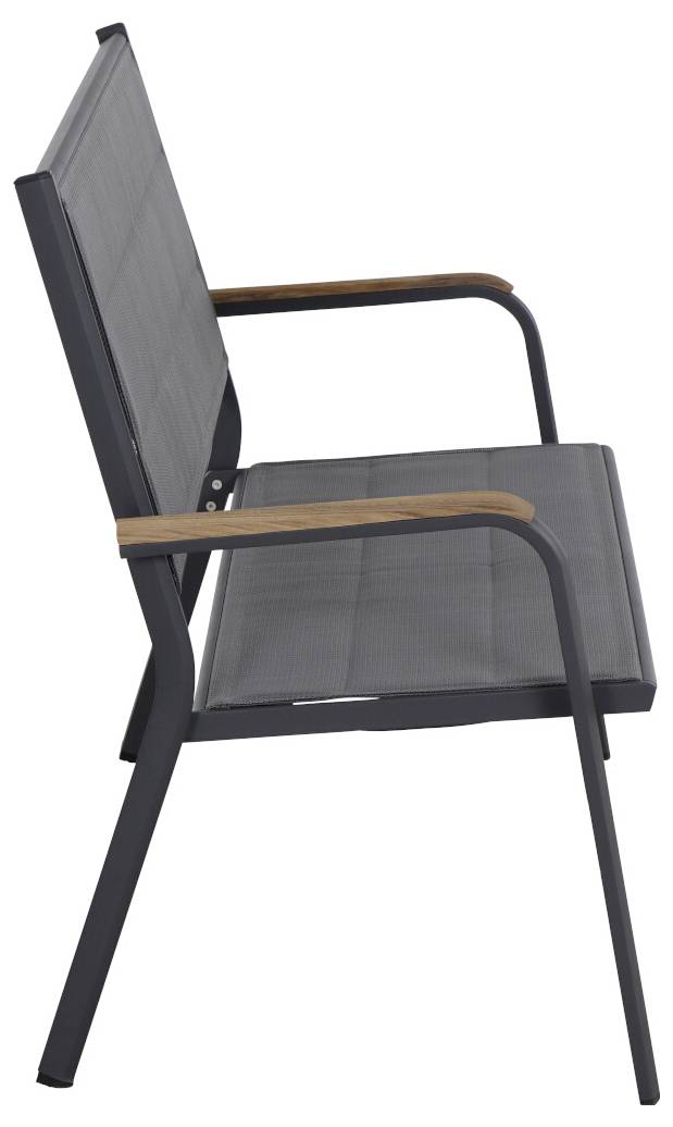Siena Garden N40082 Gartenbank Aluminium, Teakholz Anthrazit (matt), Grau, Natur