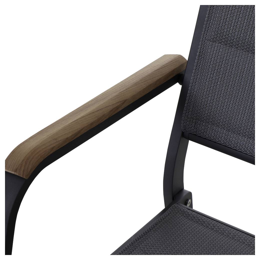 Siena Garden N40082 Gartenbank Aluminium, Teakholz Anthrazit (matt), Grau, Natur