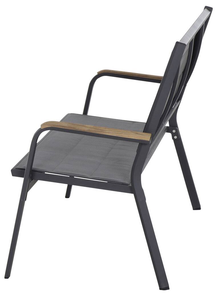 Siena Garden N40082 Gartenbank Aluminium, Teakholz Anthrazit (matt), Grau, Natur