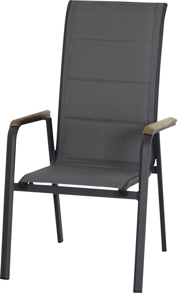 Siena Garden Tesoro N40080 Gartenstuhl Aluminium, Teakholz Anthrazit (matt), Grau, Natur