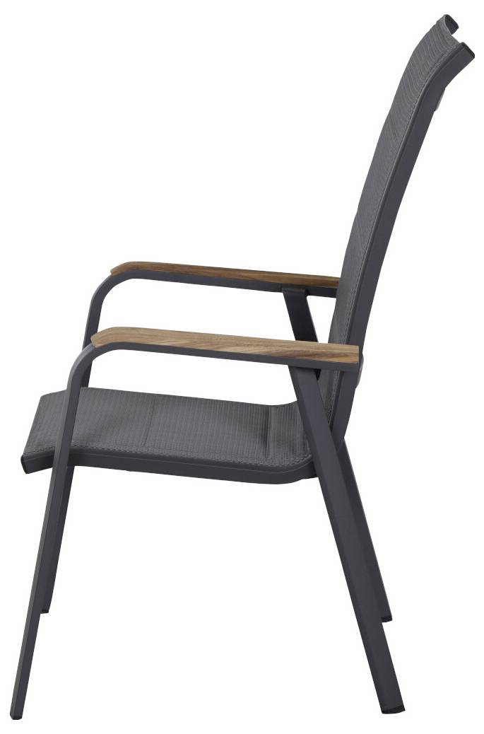 Siena Garden Tesoro N40080 Gartenstuhl Aluminium, Teakholz Anthrazit (matt), Grau, Natur