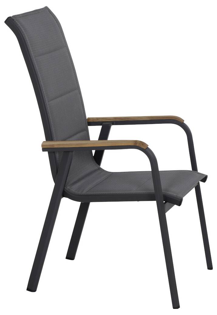 Siena Garden Tesoro N40080 Gartenstuhl Aluminium, Teakholz Anthrazit (matt), Grau, Natur