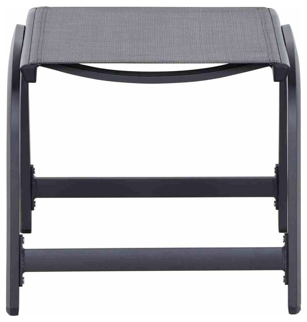 Siena Garden Tesoro M29540 Gartenhocker Aluminium Anthrazit (matt), Schwarz, Silber