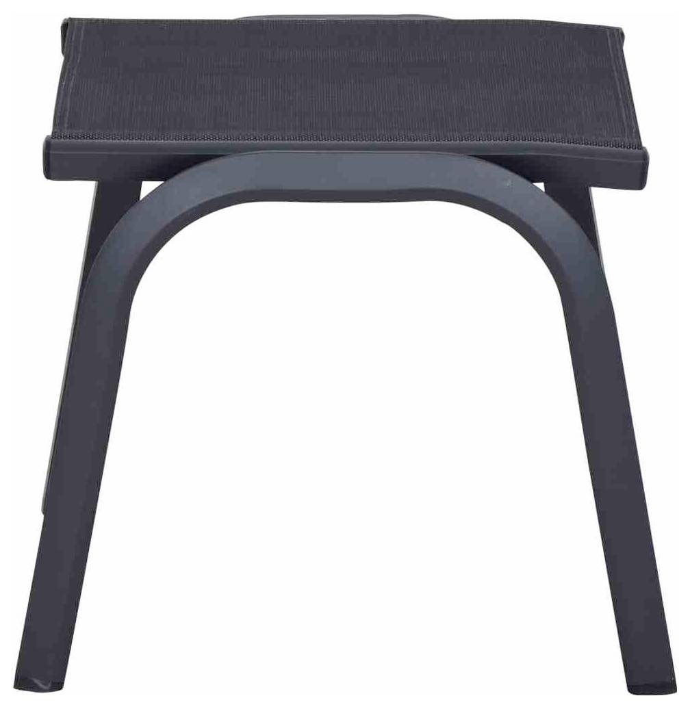 Siena Garden Tesoro M29540 Gartenhocker Aluminium Anthrazit (matt), Schwarz, Silber