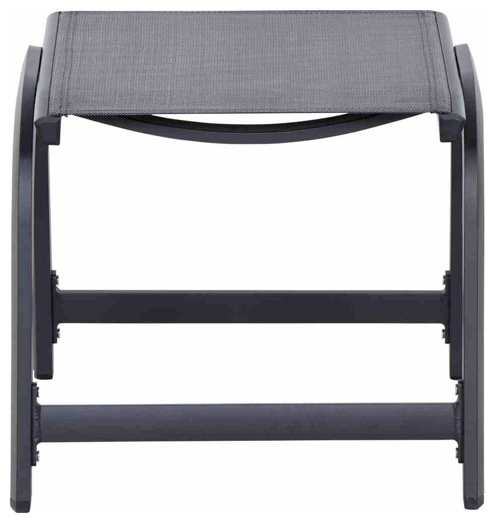 Siena Garden Tesoro M29540 Gartenhocker Aluminium Anthrazit (matt), Schwarz, Silber