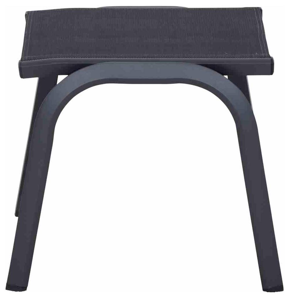 Siena Garden Tesoro M29540 Gartenhocker Aluminium Anthrazit (matt), Schwarz, Silber