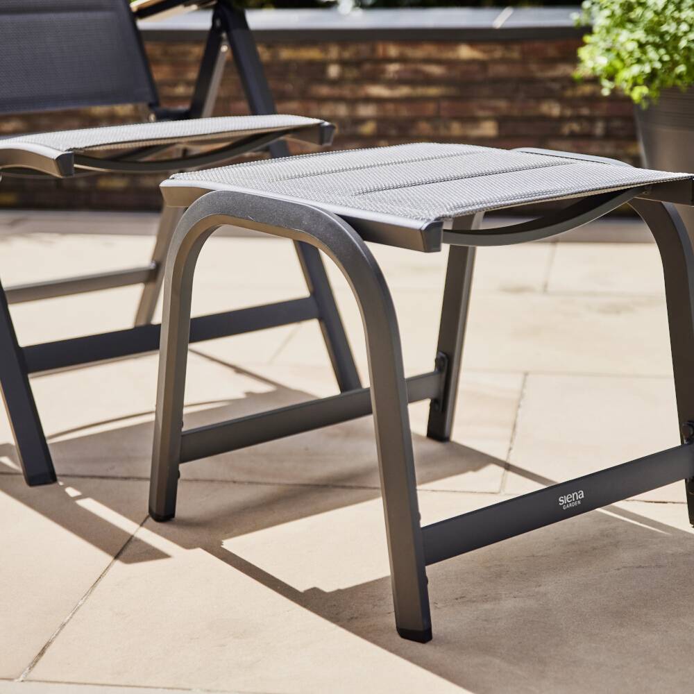 Siena Garden Tesoro P11778 Gartenhocker Aluminium Anthrazit (matt), Grau