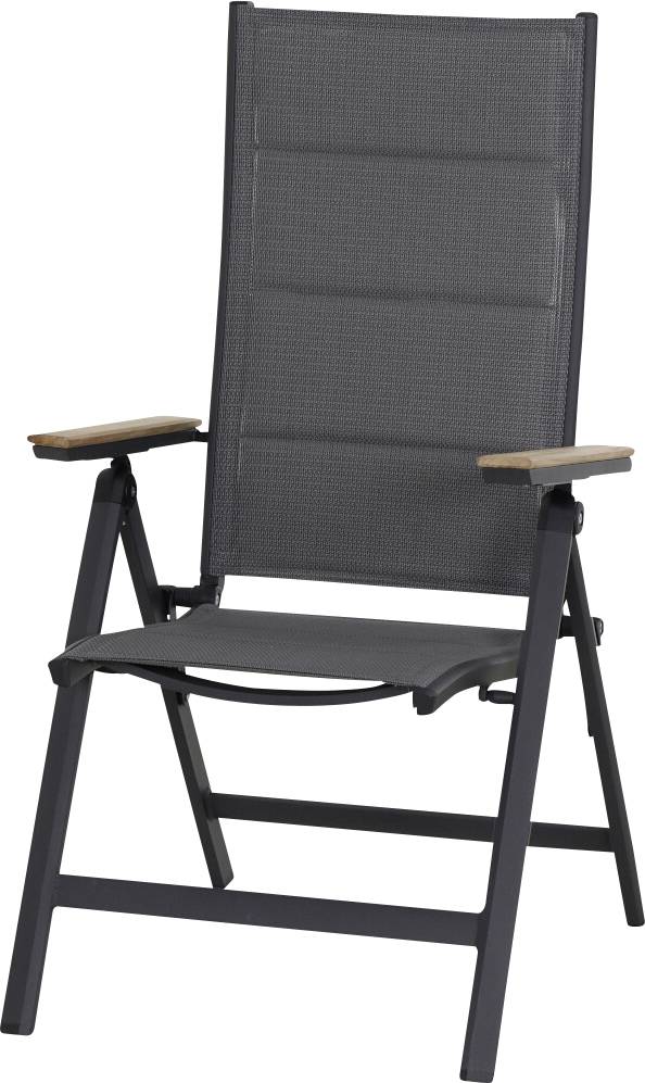 Siena Garden Tesoro N40077 Gartenstuhl Aluminium, Teakholz Anthrazit (matt), Grau, Natur