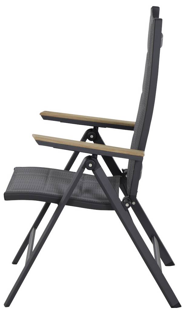 Siena Garden Tesoro N40077 Gartenstuhl Aluminium, Teakholz Anthrazit (matt), Grau, Natur