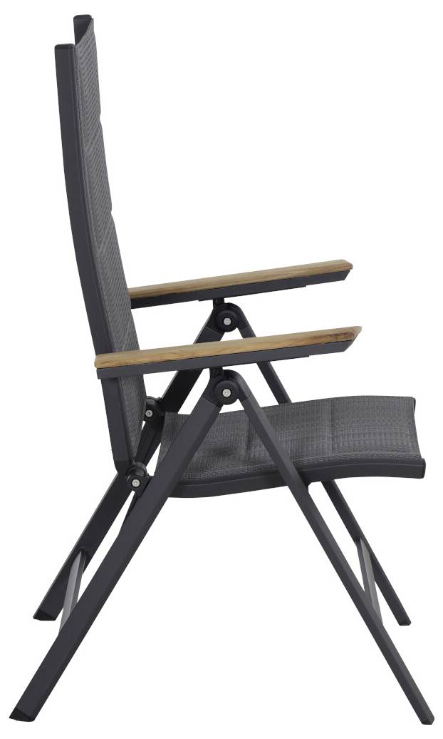 Siena Garden Tesoro N40077 Gartenstuhl Aluminium, Teakholz Anthrazit (matt), Grau, Natur