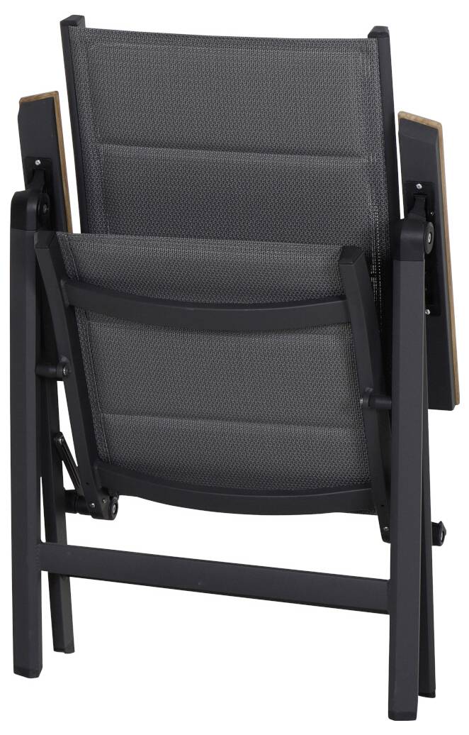 Siena Garden Tesoro N40077 Gartenstuhl Aluminium, Teakholz Anthrazit (matt), Grau, Natur