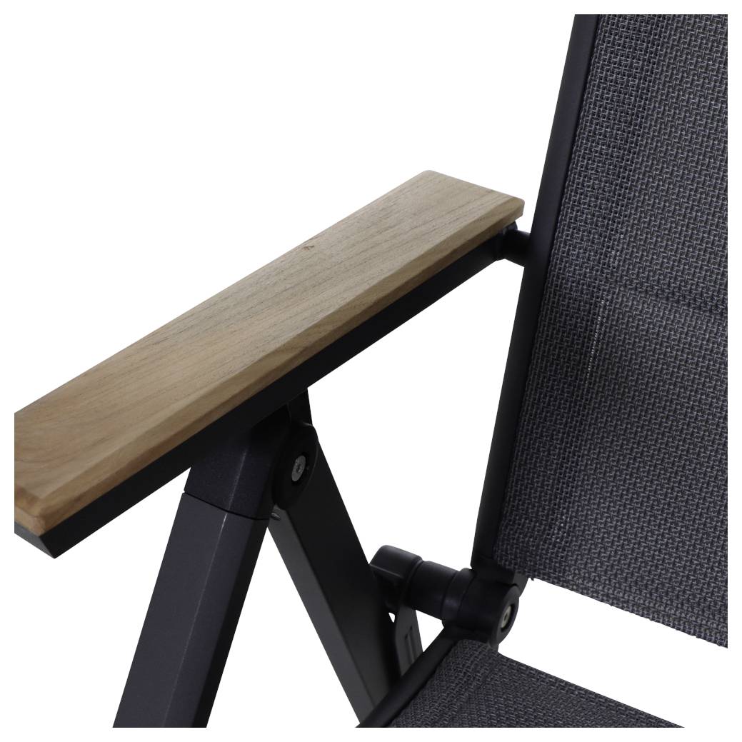 Siena Garden Tesoro N40077 Gartenstuhl Aluminium, Teakholz Anthrazit (matt), Grau, Natur